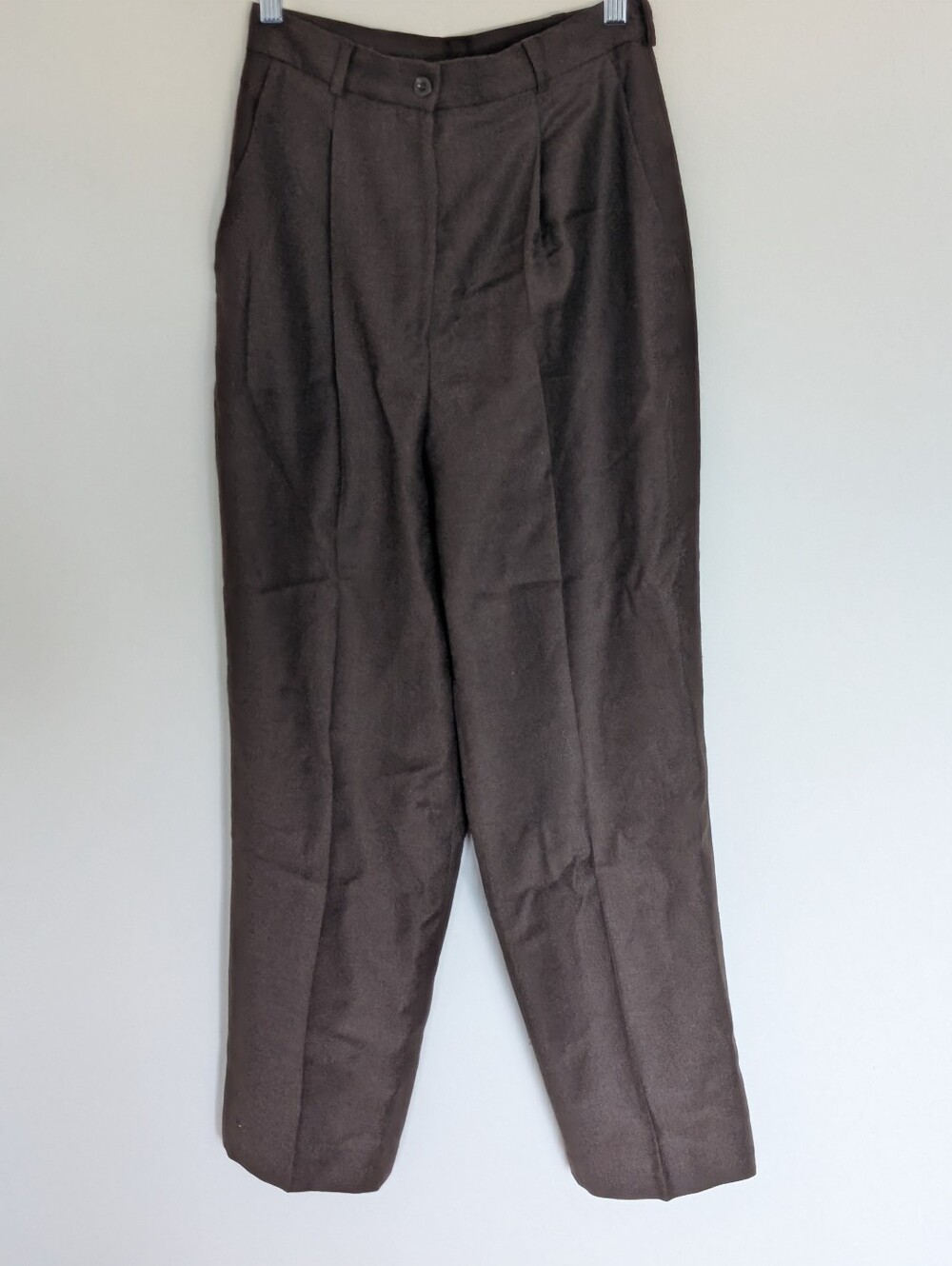 Vintage Louben Dark Brown High Waisted Pleated Trousers Small 2-4